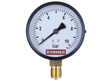 ROMMER Манометр радиальный с указателем предела, корпус Dn 50 мм 1/4`` , 0...4 бар, кл.2.5