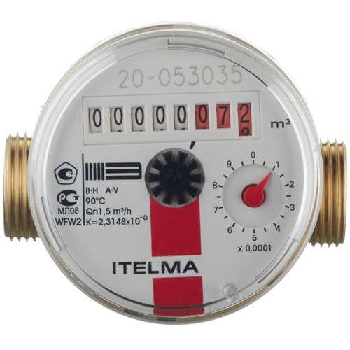 ITELMA Счетчик для горячей воды WFW20 DN15 80 мм без сгонов