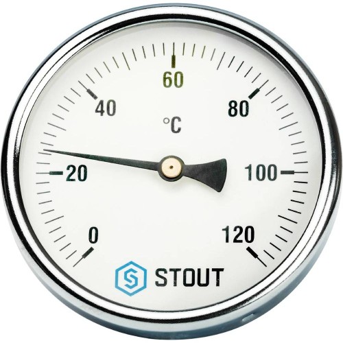 STOUT Термометр биметаллический с погружной гильзой. Корпус Dn 100 мм, гильза 50 мм 1/2