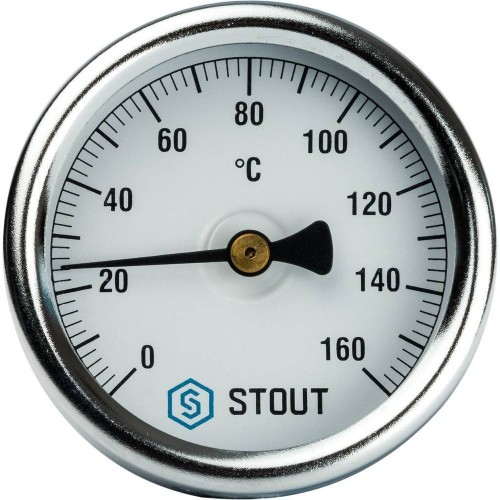 STOUT Термометр биметаллический с погружной гильзой. Корпус Dn 63 мм, гильза 50 мм 1/2