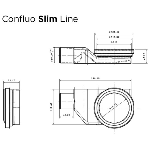 PESTAN Душевой лоток Confluo Slim Line 550 мм, ультратонкий, хром матовый