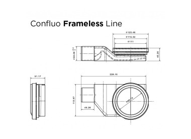 PESTAN Душевой лоток Confluo Frameless Line 650 Black Glass, хром матовый/черное стекло