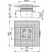 ALCAPLAST Душевой трап APV26C, горизонтальный сток, 105×105/50 мм