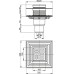 ALCAPLAST Душевой трап APV4344, вертикальный сток, 105×105/50/75 мм