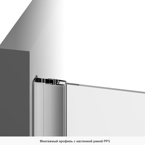 RAVAK Душевая дверь Pivot PDOP1-90 поворотная, одноэлементная, профиль чёрный, витраж стекло Transparent