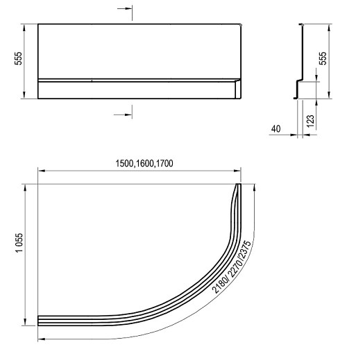 RAVAK Передняя панель для ванны Rosa II 170 см, левая, белая