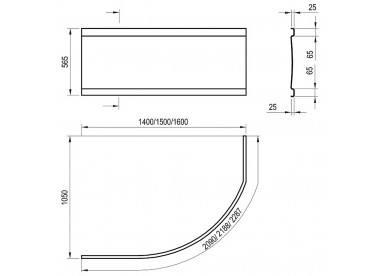 RAVAK Передняя панель для ванны Rosa I 140 х 105 см, левая/правая, белая