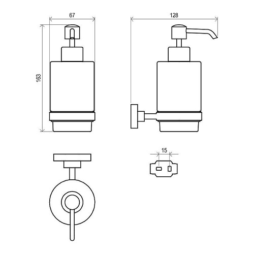 RAVAK Дозатор для жидкого мыла с держателем CR 231.00 Chrome