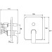 RAVAK Смеситель для ванны Flat FL 065.00 скрытого монтажа, с переключателем, для R-box Vari