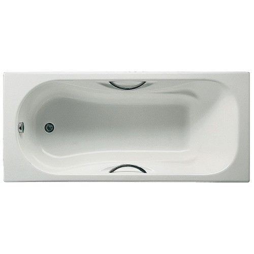 ROCA Ванна чугунная Malibu 160 x 75 прямоугольная, с отверстиями для ручек и антискользящим покрытием