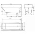JACOB DELAFON Ванна чугунная Parallel 170 x 70 прямоугольная, с отверстиями для ручек и антискользящим покрытием
