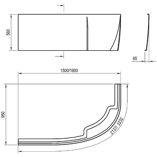 RAVAK Передняя панель для ванны Rosa I 150 х 95 см, правая, белая