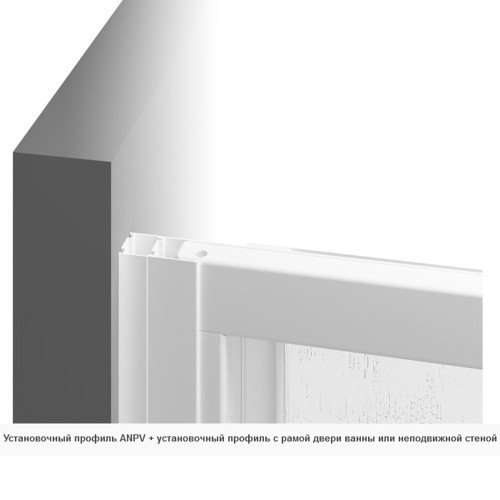 RAVAK Дверь на ванну AVDP3-150 раздвижная, трехэлементная, профиль белый, витраж стекло Transparent