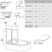 RAVAK Шторка для ванны Rosa VSK2 / 170, двухэлементная с поворотной частью, левая, белый профиль, витраж полистирол Rain