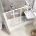 RAVAK Шторка для ванны VS3 / 100, складывающаяся трехэлементная, профиль белый, витраж стекло Transparent