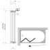 RAVAK Шторка для ванны VS3 / 130, складывающаяся трехэлементная, профиль белый, витраж полистирол Rain