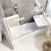 RAVAK Шторка для ванны VS3 / 130, складывающаяся трехэлементная, профиль белый, витраж полистирол Rain