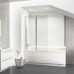 RAVAK Шторка для прямоугольной ванны CVS2, двухэлементная с поворотной частью, левая, профиль сатин, витраж стекло Transparent
