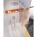 RAVAK Шторка для прямоугольной ванны CVS2, двухэлементная с поворотной частью, правая, профиль сатин, витраж стекло Transparent