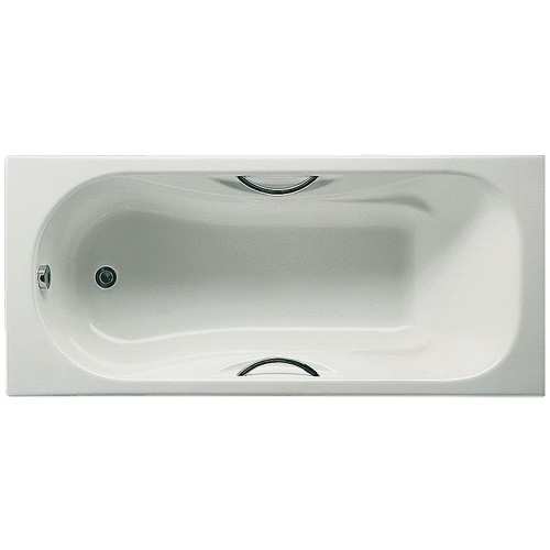 ROCA Ванна чугунная Malibu 150 x 75 прямоугольная, с отверстиями для ручек и антискользящим покрытием