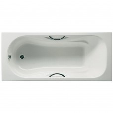 ROCA Ванна чугунная Malibu 160 x 70 прямоугольная, с отверстиями для ручек и антискользящим покрытием