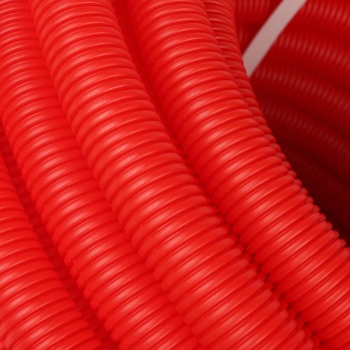 STOUT Труба гофрированная ПНД, цвет красный, Ø25/ 20 мм