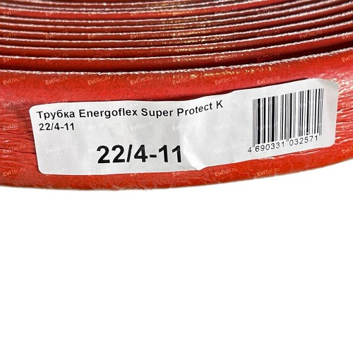 ENERGOFLEX Полиэтиленовая теплоизоляция Super Protect, красная, 22/4 мм, рулон 11 м