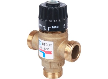 STOUT Термостатический смесительный клапан для систем отопления и ГВС  3/4`` резьба