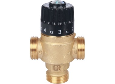 STOUT Термостатический смесительный клапан для систем отопления и ГВС 3/4`` НР 30-65°С KV 1,8