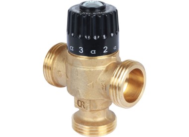 STOUT Термостатический смесительный клапан для систем отопления и ГВС 1`` НР 30-65°С KV 1,8